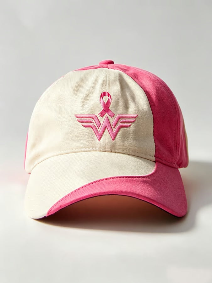 Pink Plaid Print Cap