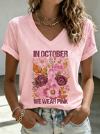 Women's In October We Wear Pink  Print T-shirt