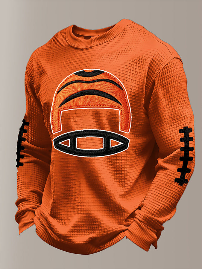 Men'S Football Printed Waffle T-Shirt