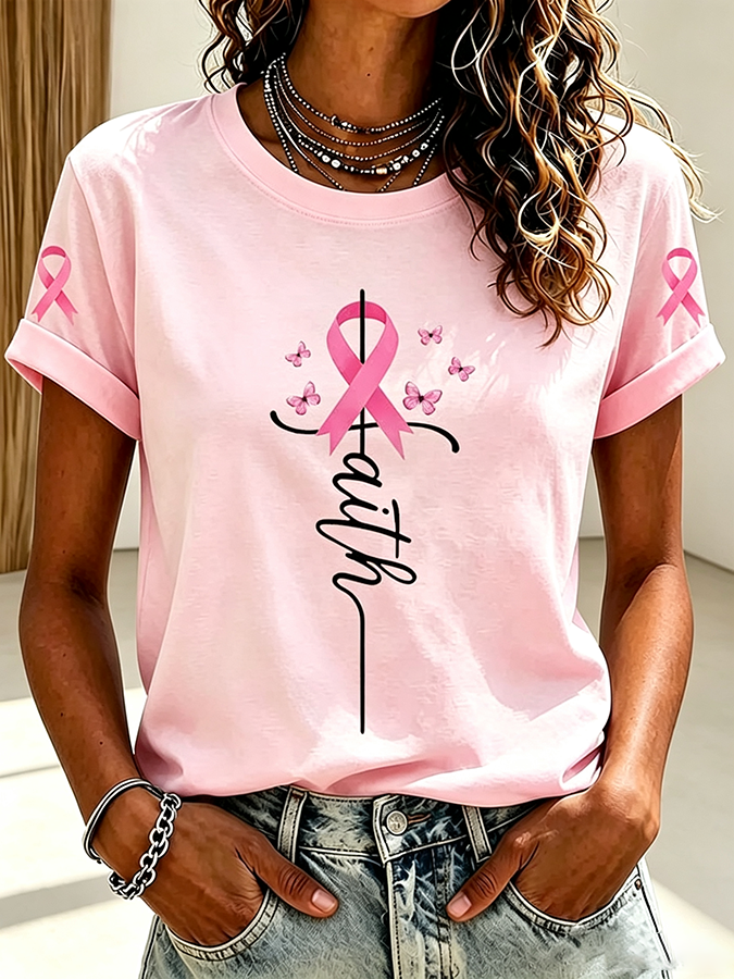 Women's Breast Cancer Awareness  Print Tee