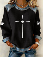 Women'S Dog Paw Printed Casual Sweatshirt