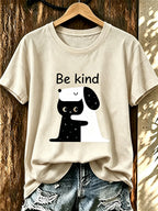 Ladies' Casual Animal Print Round Neck T-Shirt