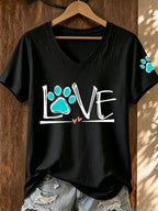 Women's Dog Paw Print T-shirt