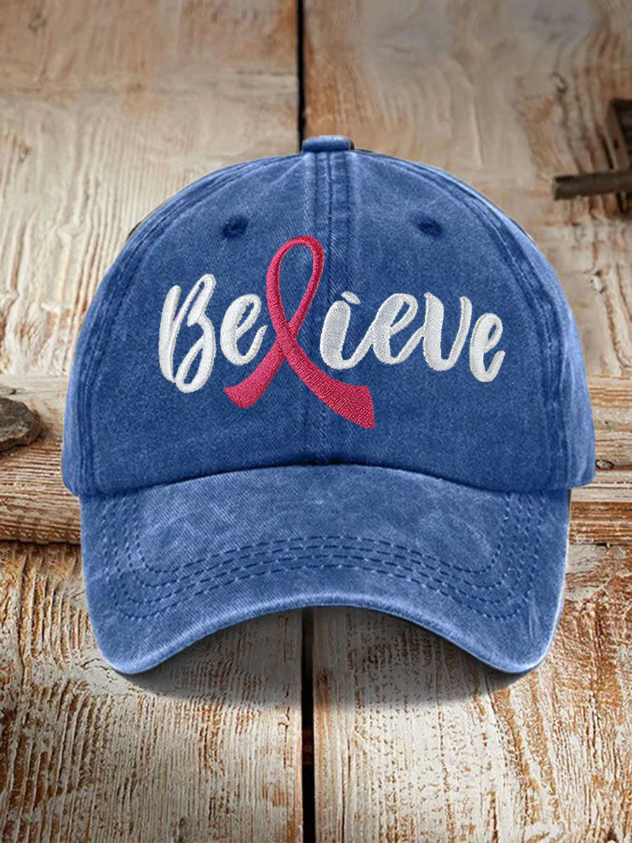 Unisex Breast Cancer Awareness Floral Hat