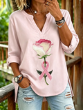 Women's Cotton And Linen Printed Top
