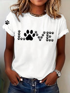 Women'S Paw Printed T-Shirt