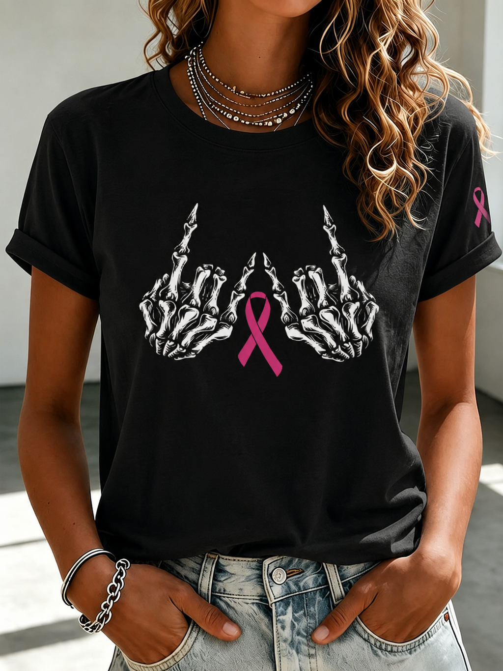 Women's Casual Breast Cancer Awareness T-Shirt