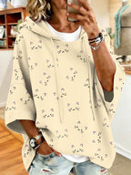 Women'S Vintage Cat Print Hoodie