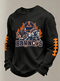 Men'S Football Fan Casual Long Sleeved Waffle Top