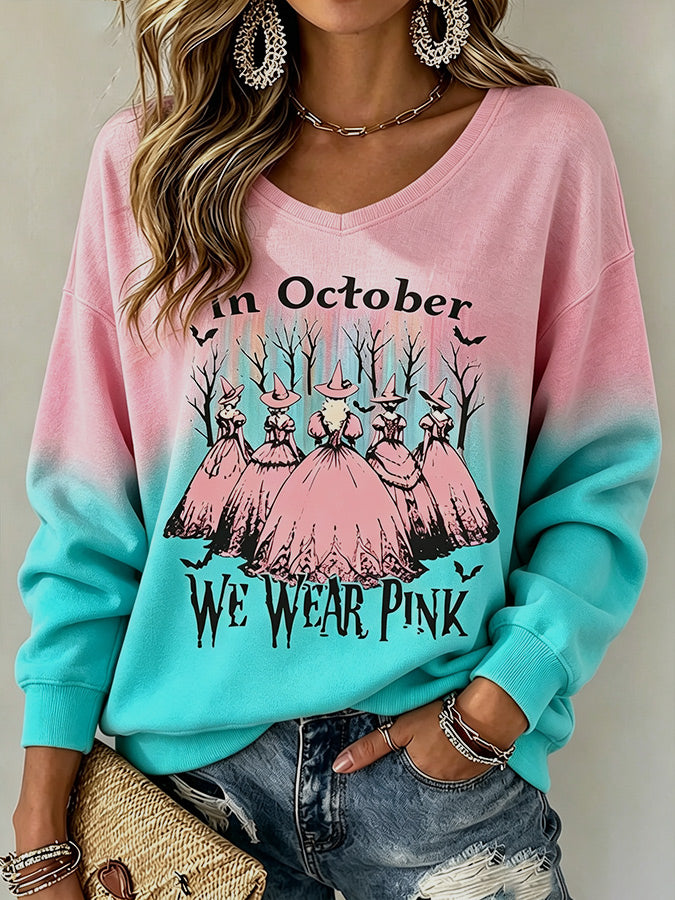 Women'S Casual Pink Round Neck Sports Shirt