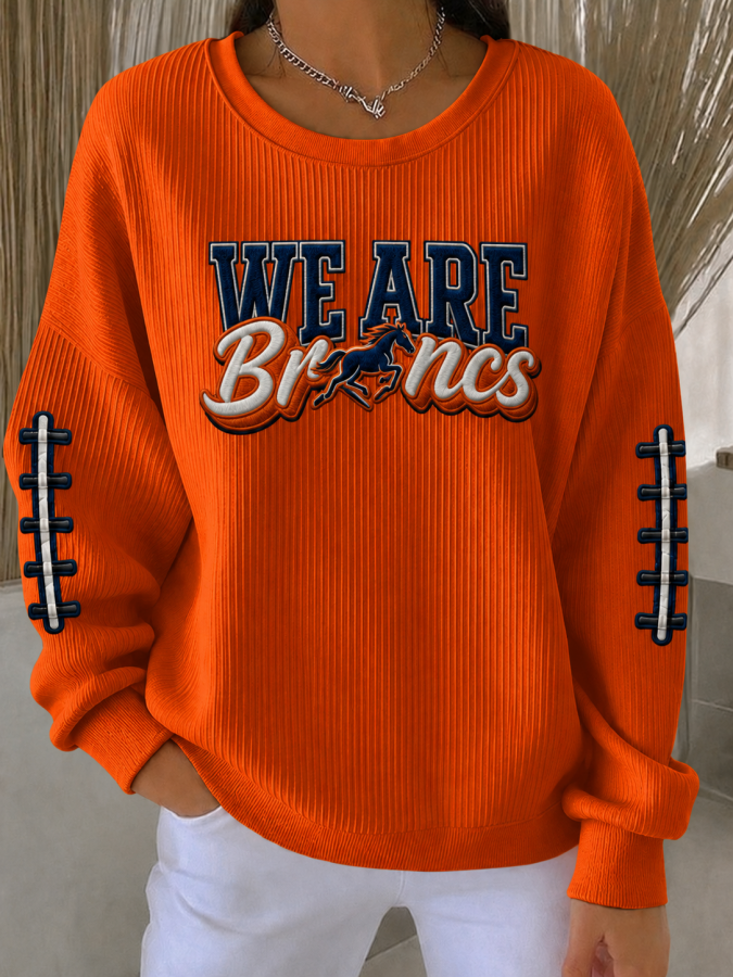 Women'S Football Fans Print Casual Sweatshirt