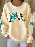 Women's Dog Paw Print Casual Sweatshirt