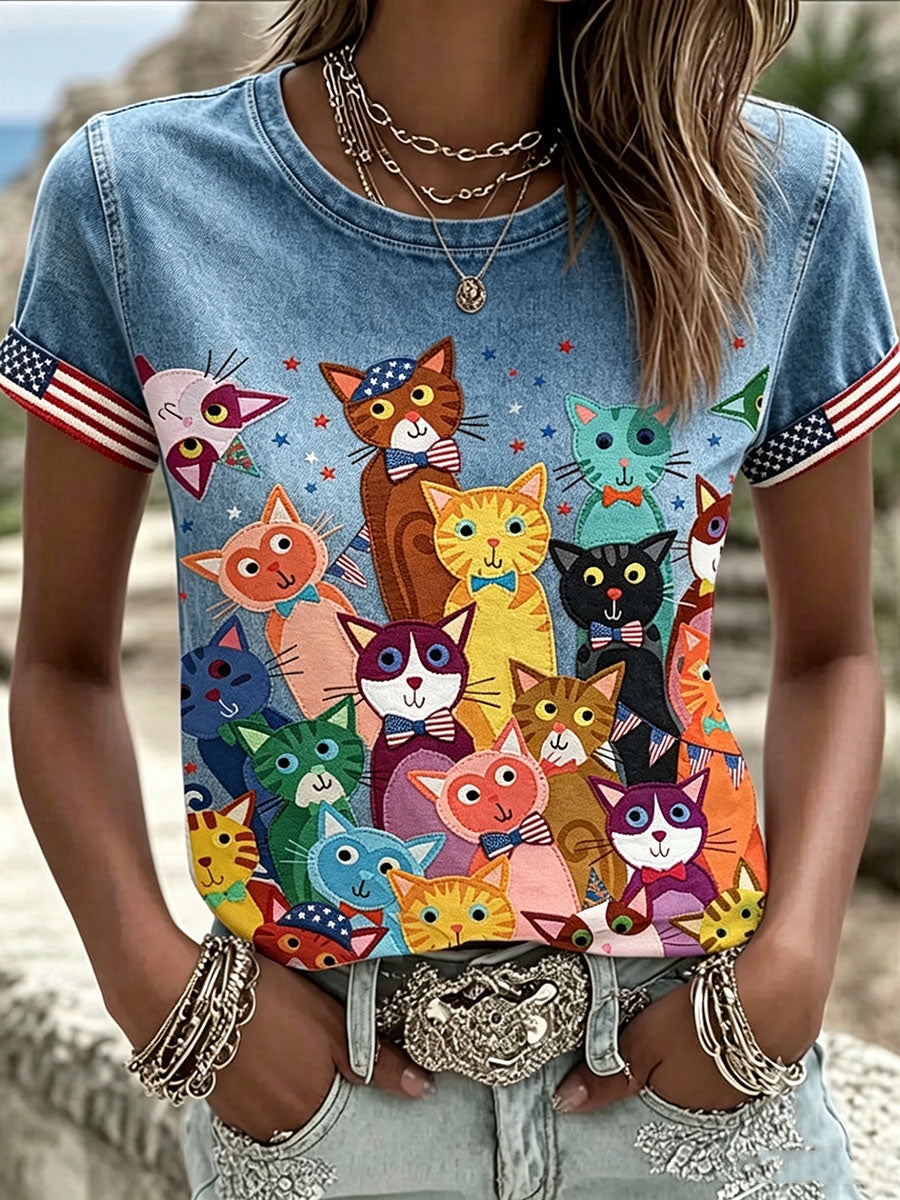 Women's American cat T-Shirt