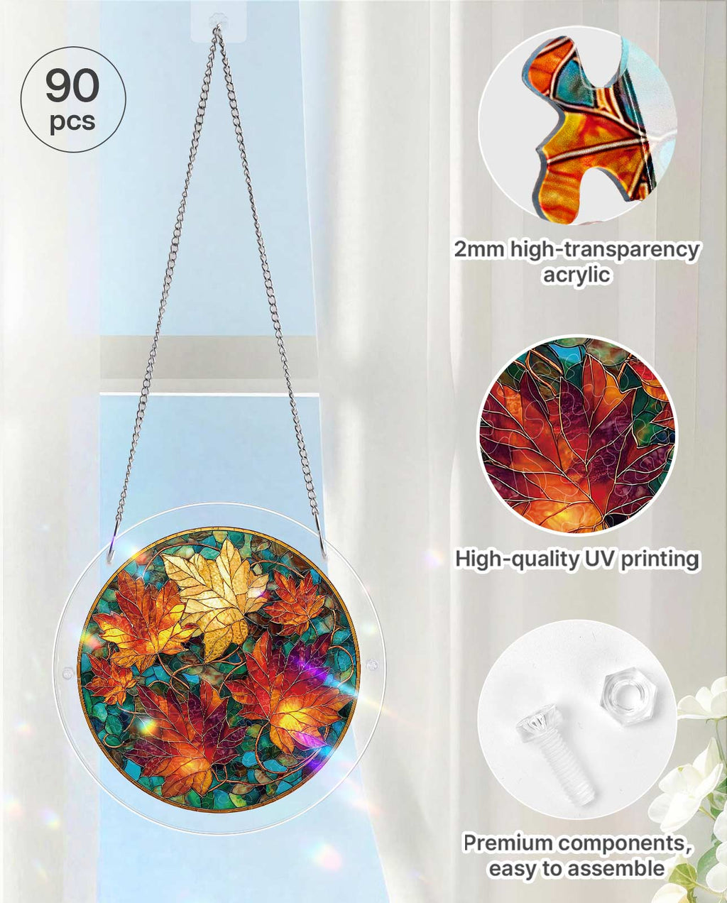 Acrylic Jigsaw Puzzle Suncatcher - Golden Maple