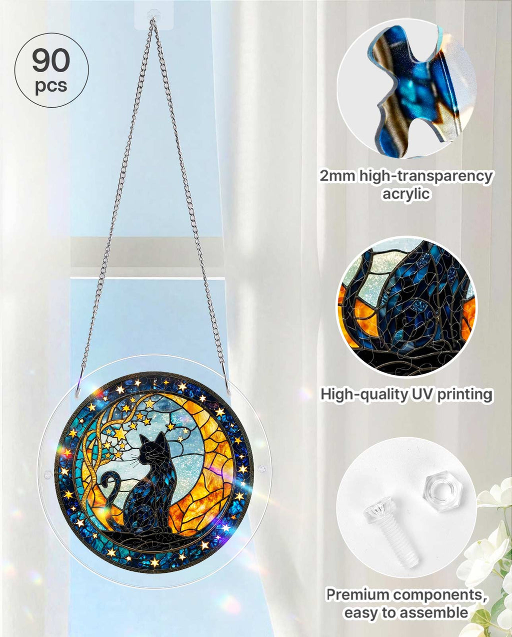 Acrylic Jigsaw Puzzle Suncatcher - Selene鈥檚 Cat