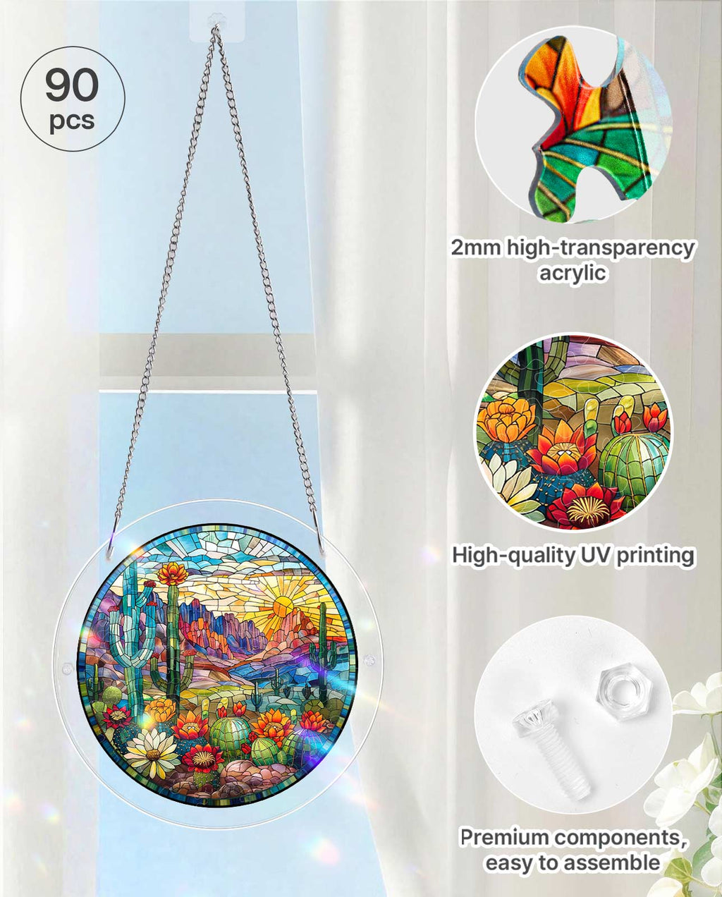 Acrylic Jigsaw Puzzle Suncatcher - Wilderness Bloom