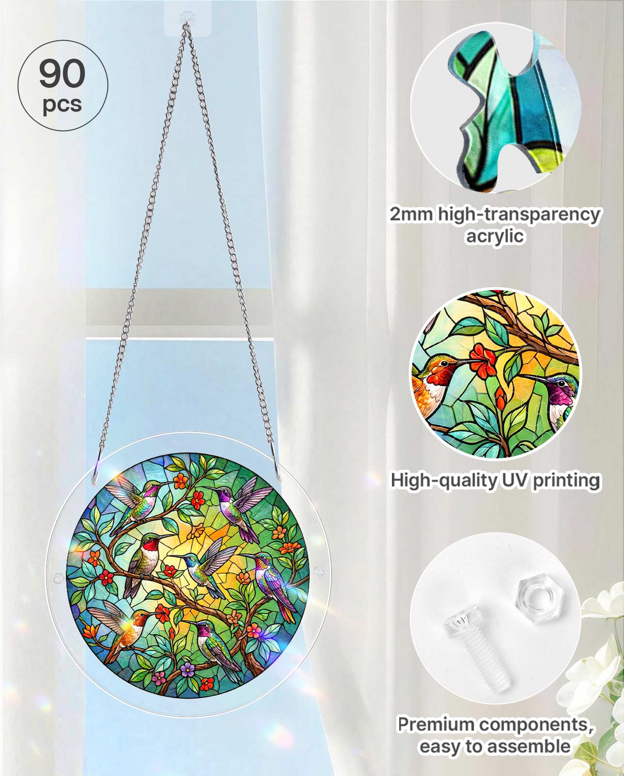 Acrylic Jigsaw Puzzle Suncatcher - Emerald Forest Prism