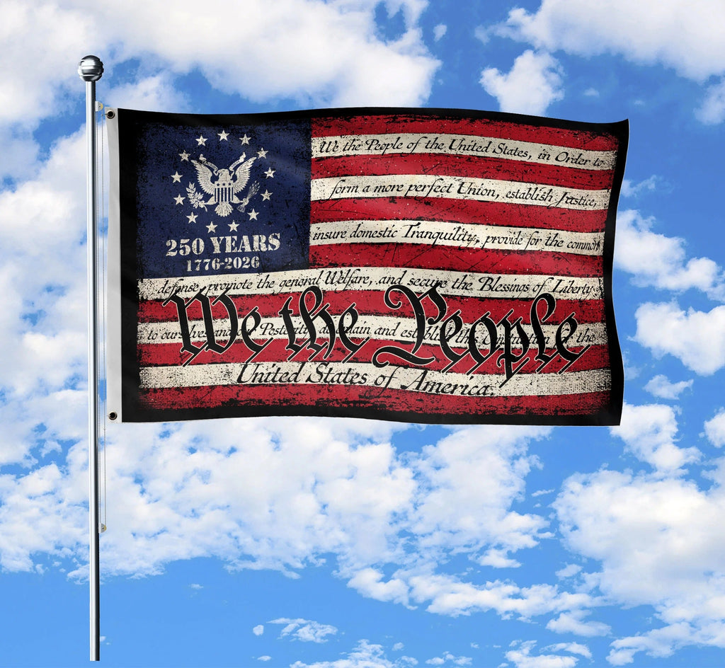 We The People Double-Sided House Flag – 250 Years of Freedom Patriotic