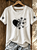 Women'S Cat Printed V-Neck Top