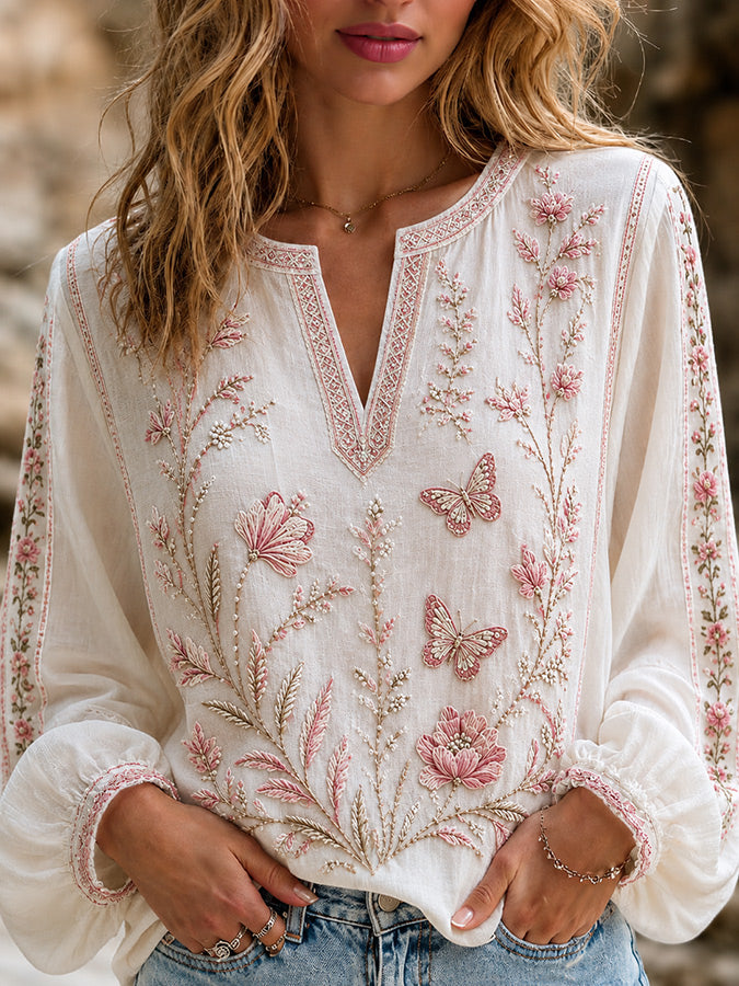 Women'S Floral Art Printed Casual Top