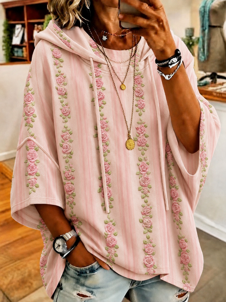 Women's Floral Print Hoodie