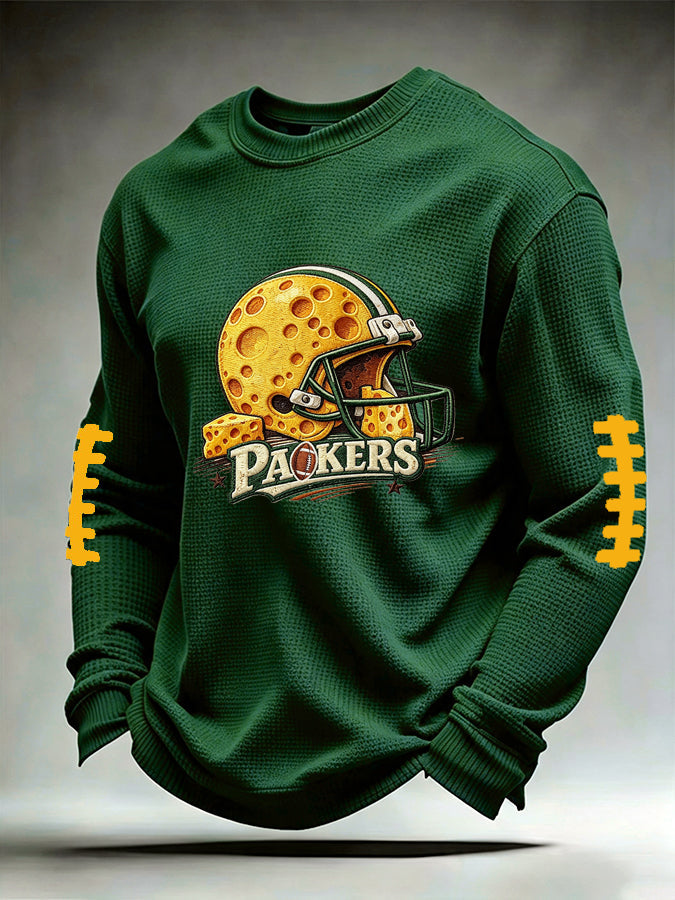 Men'S Football Printed Waffle T-Shirt