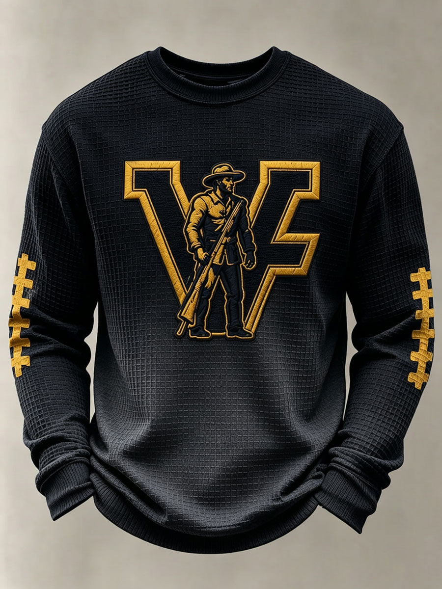 Men'S Football Printed Waffle T-Shirt