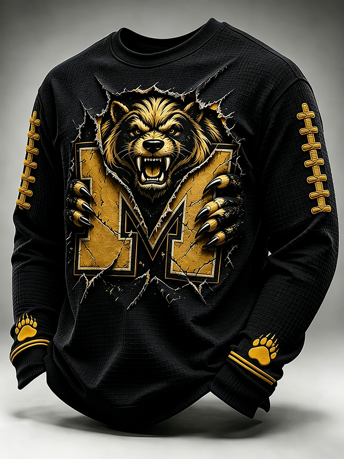 Men'S Football Enthusiast Sports Waffle Top