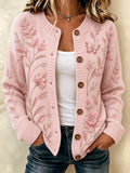 Women's Casual Floral Knitted Cardigan Top