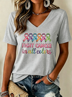 Women'S Cancer Awareness Print Short-Sleeve T-Shirt