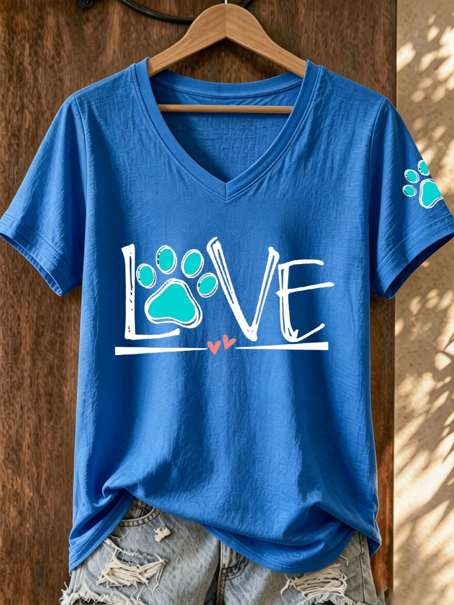 Women's Dog Paw Print T-shirt