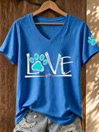 Women's Dog Paw Print T-shirt