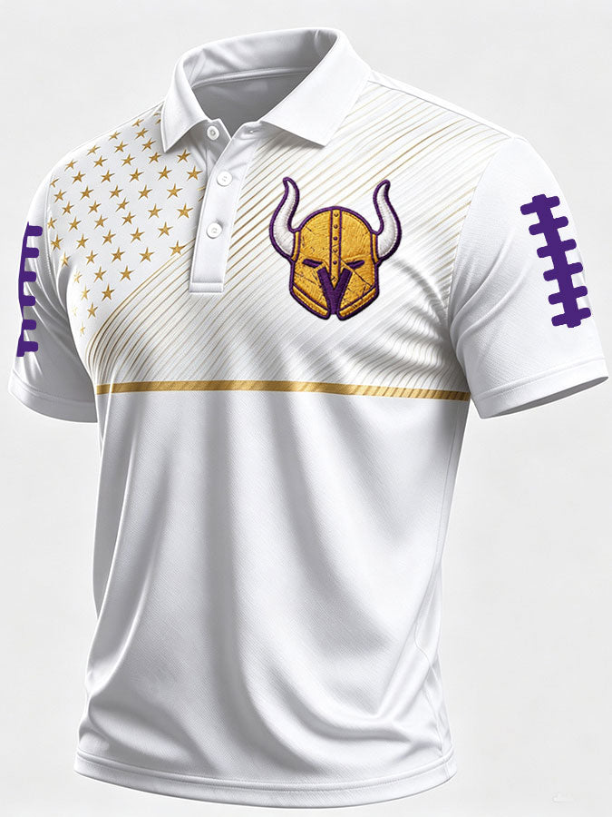 Men'S Football Printed Polo Shirt