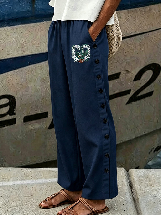 Women'S Football Cotton Linen Loose Pants