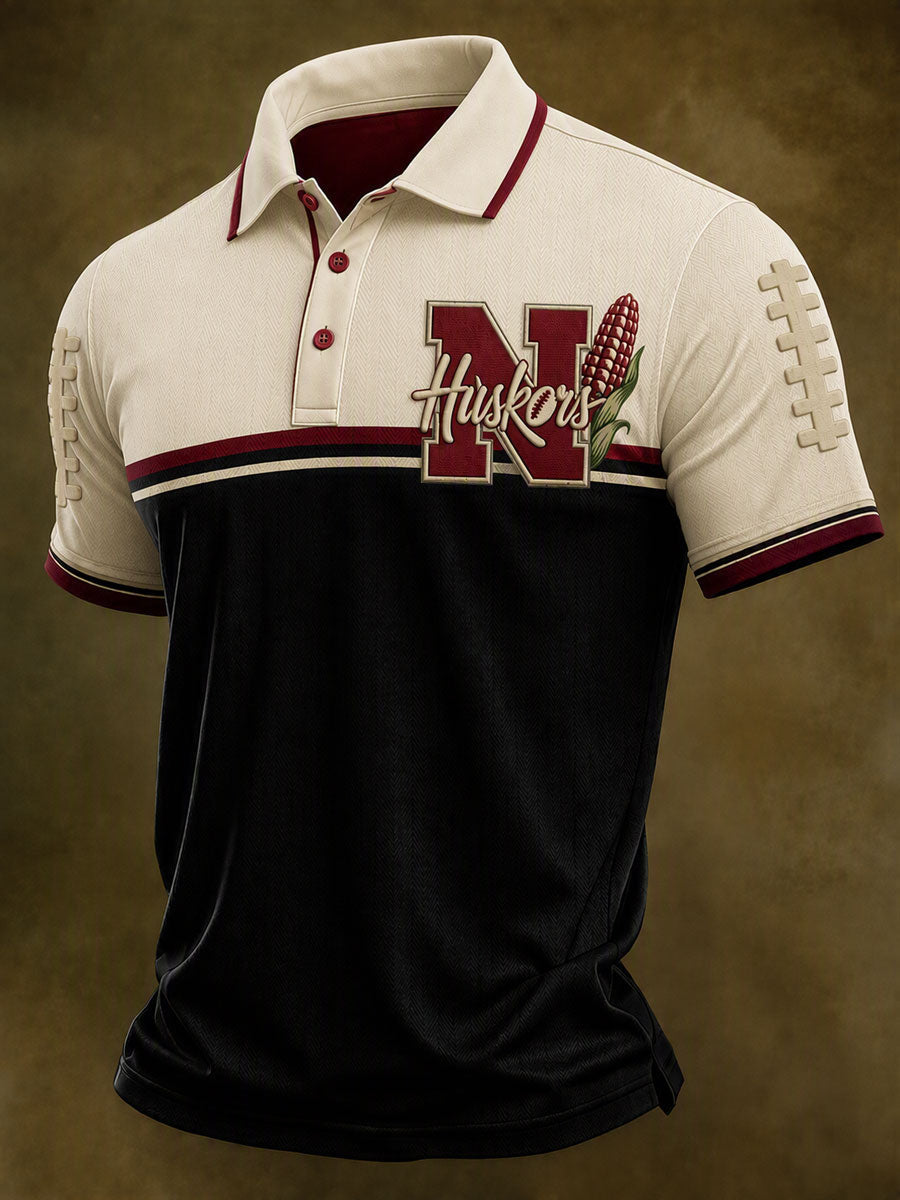 Men'S Football print Polo T-Shirt
