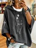 Women'S Faith Cat Printed Casual Hoodie