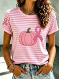 Women's Breast Cancer Awareness Printed Casual T-Shirt