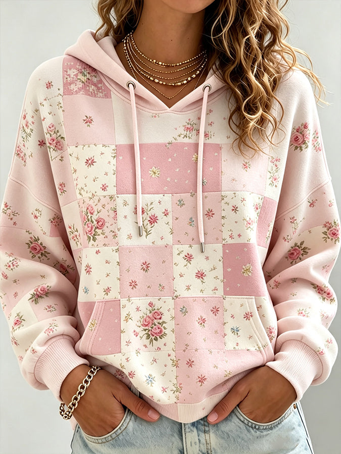 Women's Floral Print Casual Hoodie