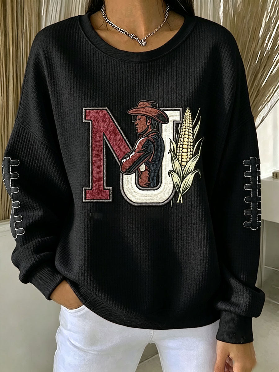 Women'S Football Print Casual Sweatshirt