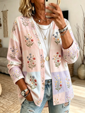 Women'S Floral Patchwork Knitted Cardigan Top