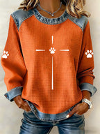 Women'S Dog Paw Printed Casual Sweatshirt