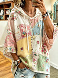 Women'S Vintage Floral Print Hoodie
