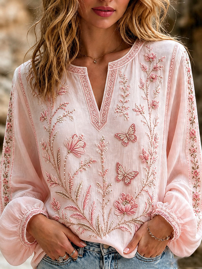 Women'S Floral Art Printed Casual Top