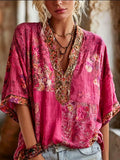 Women's Vintage Casual Floral Top