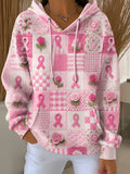 Women'S Floral Printed Casual Hoodie