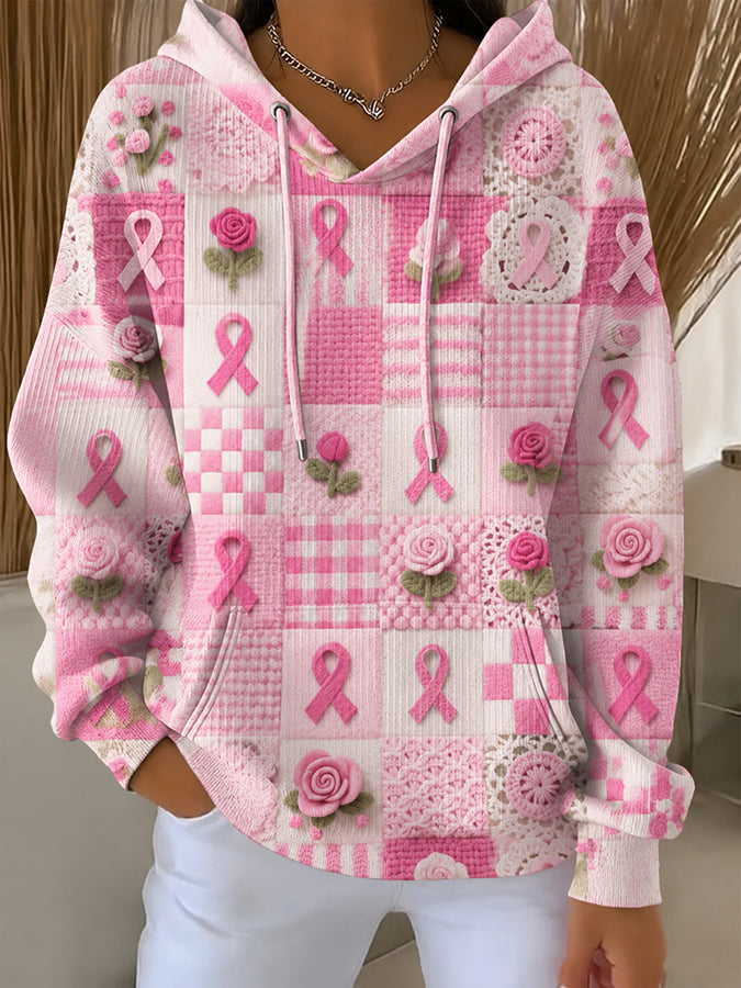 Women'S Floral Printed Casual Hoodie