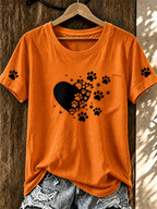Women'S Cat Printed V-Neck Top
