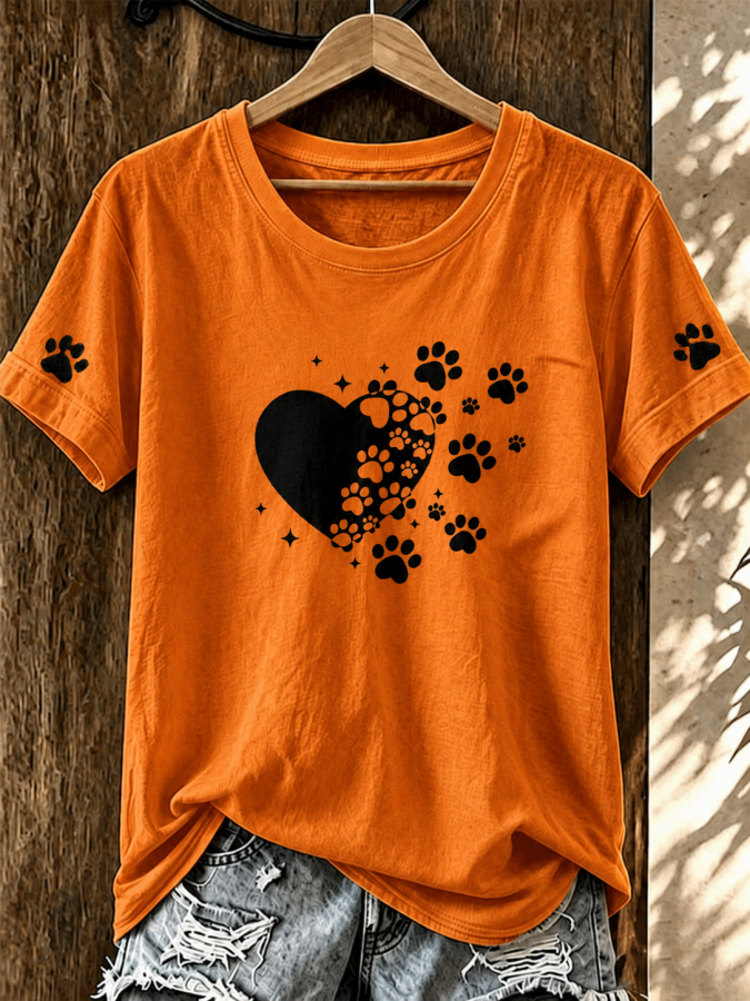 Women'S Cat Printed V-Neck Top