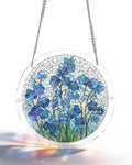 Acrylic Jigsaw Puzzle Suncatcher - Azure Bloom Whisper