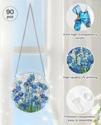 Acrylic Jigsaw Puzzle Suncatcher - Azure Bloom Whisper